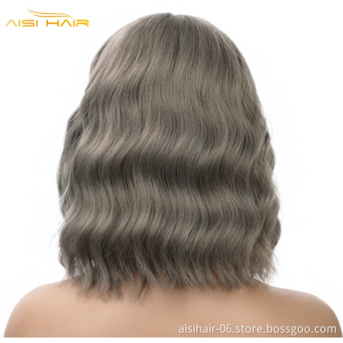 Aisi hair bob with bangs wholesale cheap colorful wig african short for black women burgundy synthetic hair wigs